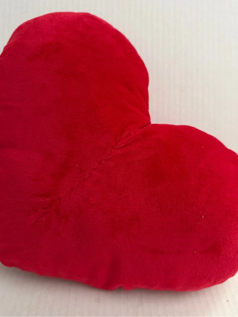 Red Heart Pillow with White XOXO Embroidery
